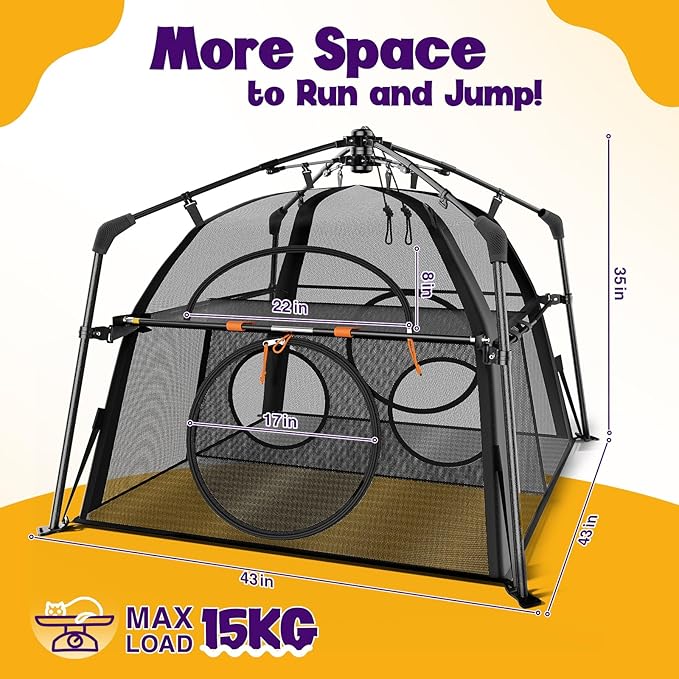 Extra Large Catio Outdoor Cat Enclosure Rywell 2-Tier Cat Tent - Image 6