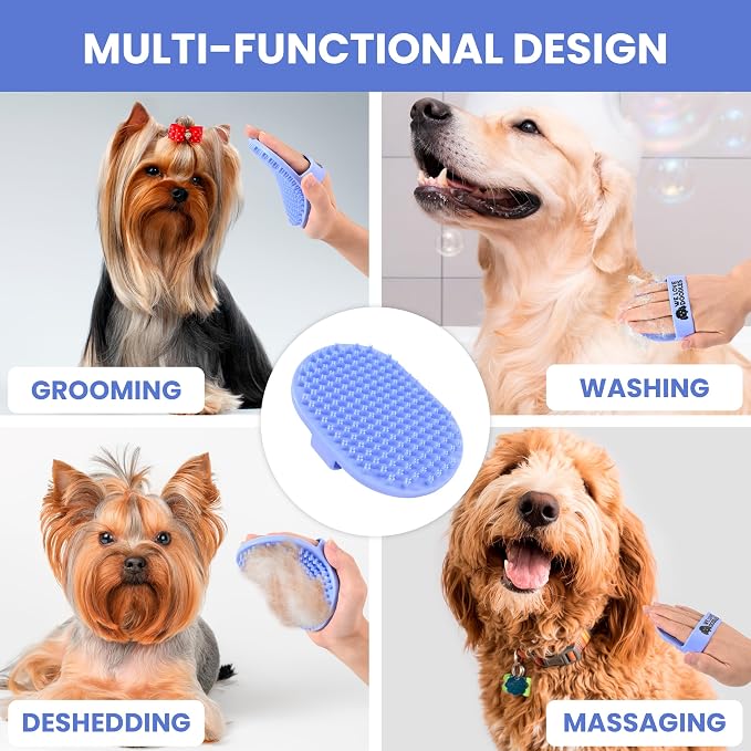 Dog Grooming Bath Brush, Pet Rubber Brush - Image 3