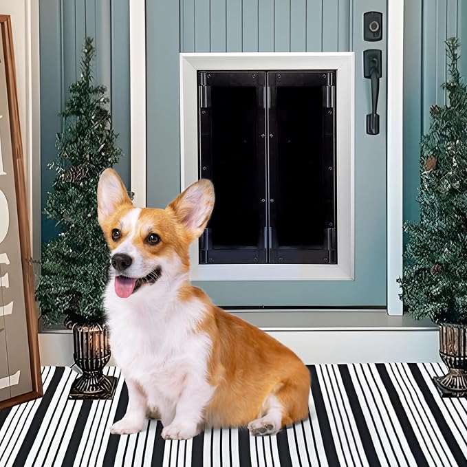 Aluminum Pet Door with Panels, Durable Dog Door with Automatic Closing Magnetic - Image 7