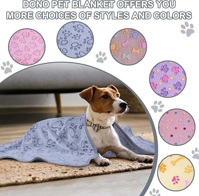 Dono 1 Pack 3 Dog Blankets, Soft Fluffy Fleece Pet Blanket Warm Sleep Mat Paw - Image 5