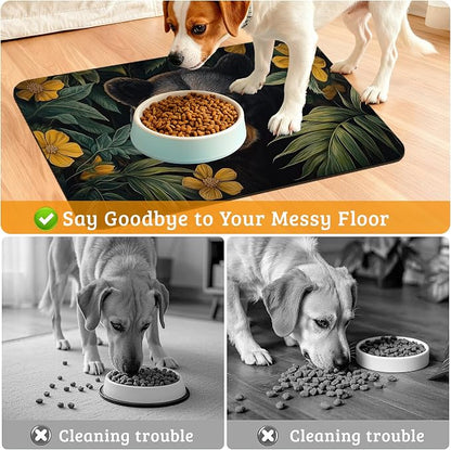 Brown Bear Dog Food Mat, Forest Absorbent Pet Feeding Mat - Image 4