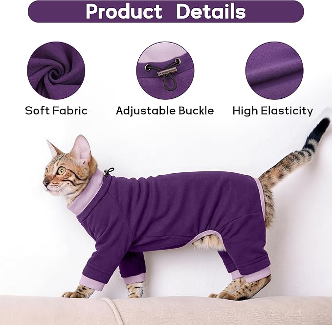 PUMYPOREITY Cat Recovery Suit, Stops Wound Licking After Surgery, Sticky Hair - Image 4