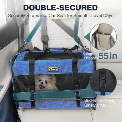 Dog Carriers for Small Dogs, Large Cat & Bunny, Foldable Soft-Sided Pet Travel - Image 2