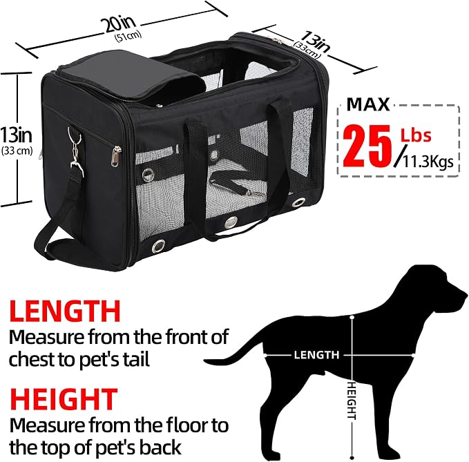 Soft Sided Cat/Dog Carrier，Collapsible Mesh Pets Travel Carriers - Image 2