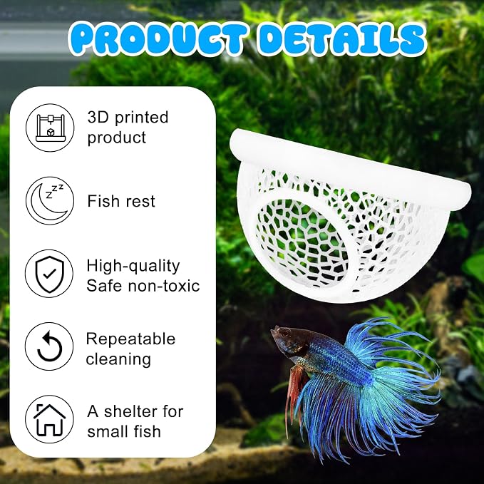Floating Betta Hide & Shrimp Cave – All-in-One Aquarium Hammock, and Safe - Image 8