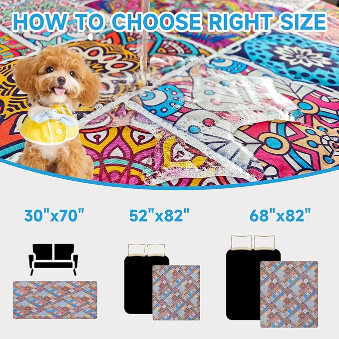 Waterproof Dog Blanket, Bohemian Dog Bed Cover Pet Blanket, Reversible Sofa - Image 6