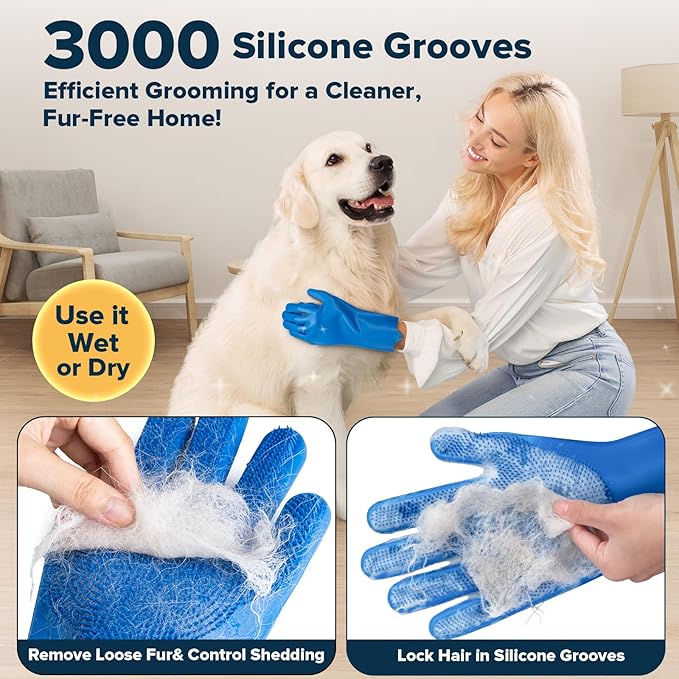 6PCS Pet Grooming Kit for Dogs, Cats and Horses | Dog Washing Gloves | Dog Bath - Image 3