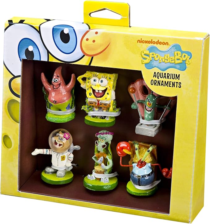 Penn-Plax Officially Licensed Spongebob 6 Piece Mini Aquarium Ornament Set – by Penn-Plax