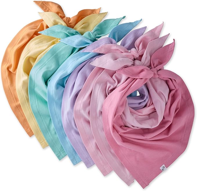 Bandit - The PET Bandana, 8 Pack 100% Organic Cotton Pet Bandanas Clothes by PetPassion