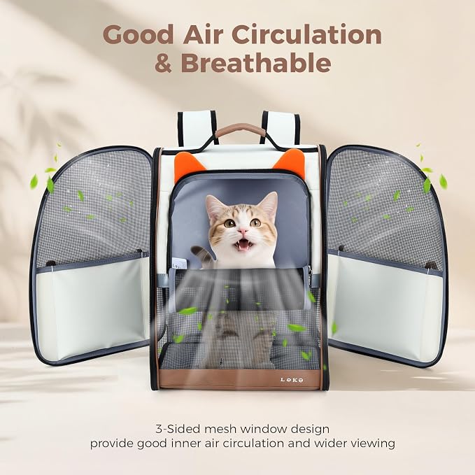 Lekereise Ventilated Dog Backpack Carriers, Cat Carrier Backpacks - Image 2