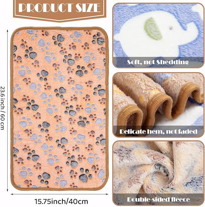 Tatuo 12 Pieces Puppy Blanket Warm Dog Cat Sleep Mat Pet Kitten Doggy Fleece - Image 2