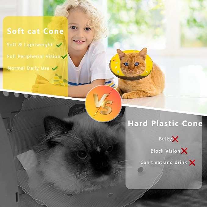 Cat Cone Collar Soft, Adjustable Cat Recovery Collar Kitten Cones to Stop - Image 6