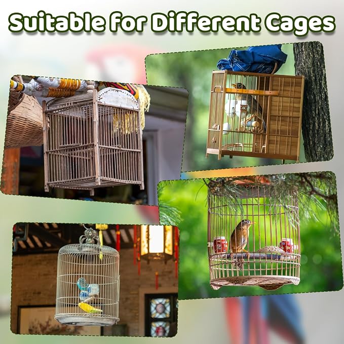 Adjustable Bird Cage Cover, 41-67‘’Bird Cage Seed Catcher Guard White Soft Airy - Image 7