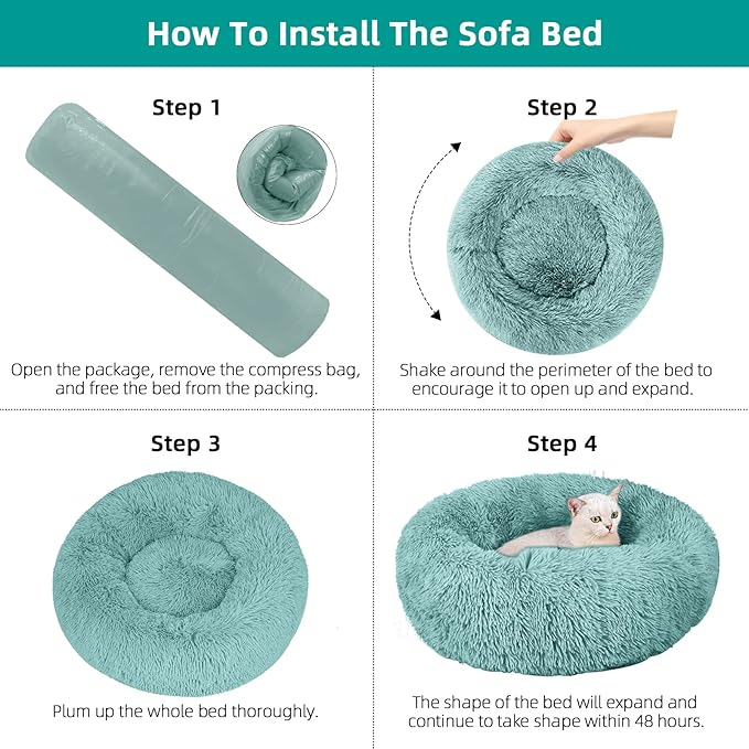 Nisrada Dog Bed for Small Medium Large Dogs, 24 inch Calming Dogs Bed, - Image 6