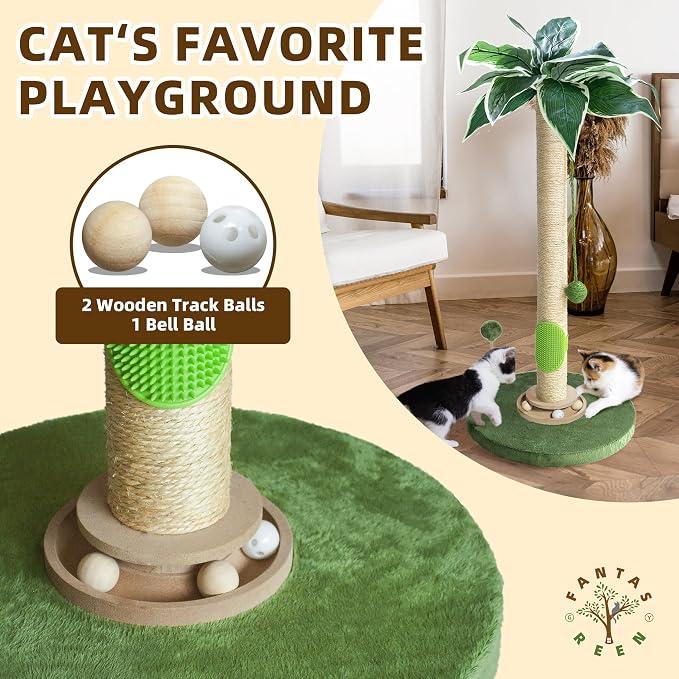 Fantasreen Cat Scratching Post 33'' Cat Scratcher Tall Scratching Posts - Image 4