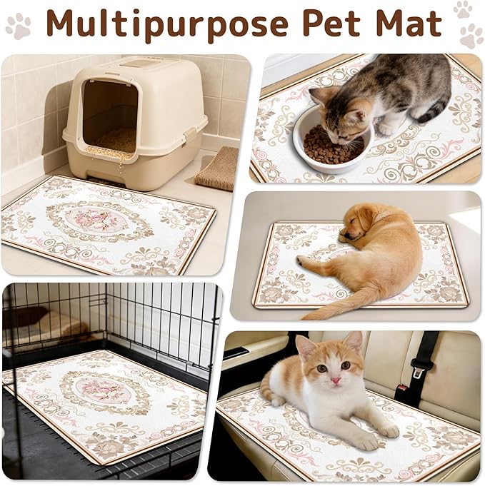Dog Food Mat for Bowls, Absorbent Quick Dry Dog Cat Mats for Food and Water - Image 8