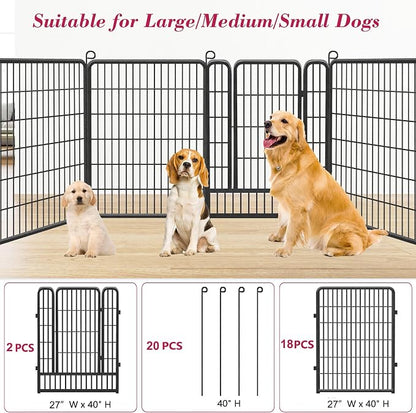 Dog Playpen 40 inch Dog Fence for Outdoor Indoor Use Heavy Duty Metal Dog Pen - Image 5