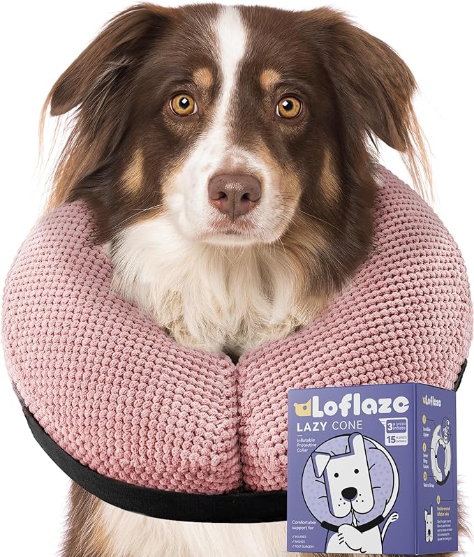 Soft Inflatable Dog Cone Collar by Loflaze