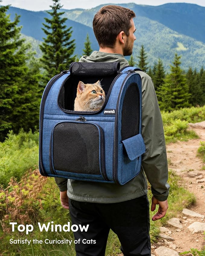 Pecute Cat Backpack Carrier Expandable, Pet Backpack - Image 4