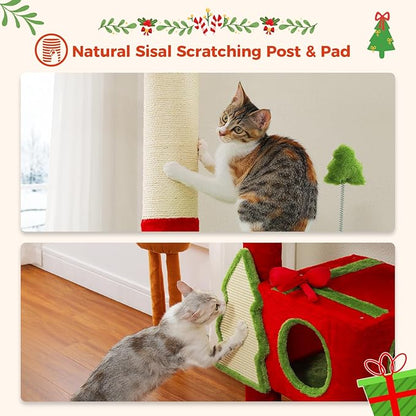 PETEPELA Floor to Ceiling Christmas Cat Tree, Tall Cat Tower - Image 6
