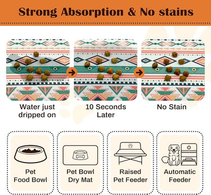 Pet Feeding Mat for Floors Waterproof Dog Mat for Food and Water Absorbent - Image 2