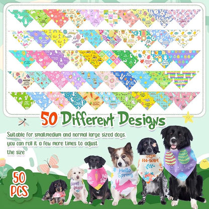 Chunful 50 Pcs Easter Dog Bandanas Bulk - Image 4