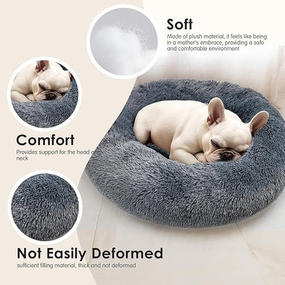 Dogs Bed for Small Dogs, Anti-Anxiety Washable Round Bed - Image 4