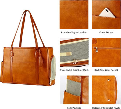 Stylish Dog Purse Carrier, Leather Pet Carrier Bag - Image 4