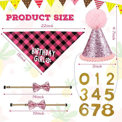 Weewooday Dog Birthday Party Supplies Birthday Boy Girl Cake Bandana Triangle - Image 2