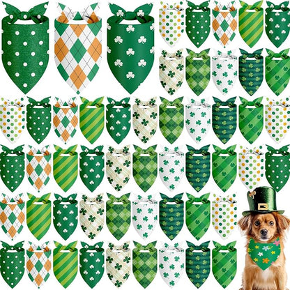 Weewooday 50 Pcs St Patricks Day Bandanas Bulk by Weewooday