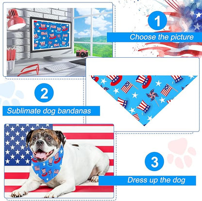 Kacctyen 100 Pieces Dog Bandanas Bulk Plain Blank Heat Transfer Triangle Dog - Image 5