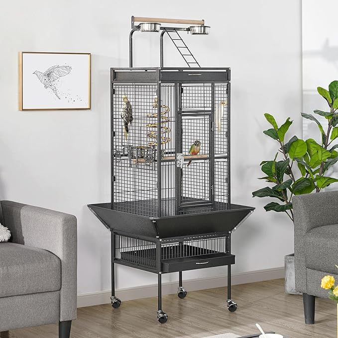 Yaheetech 61-inch Playtop Wrought Iron Large Parrot Bird Cages - Image 2