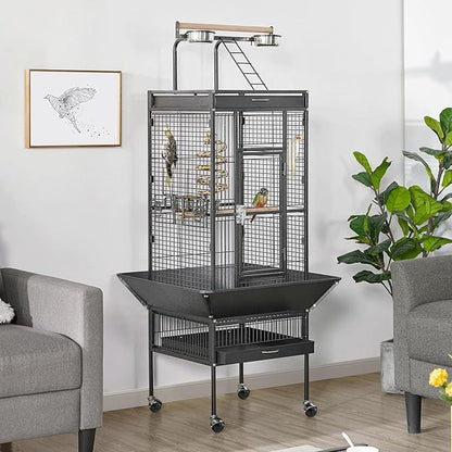 Yaheetech 61-inch Playtop Wrought Iron Large Parrot Bird Cages - Image 2