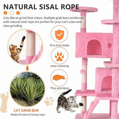 Cat Tree for Indoor Cats, Space Saving Cat Activity Center, Durable Pet Play - Image 4