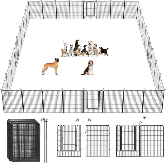 Dog Playpen Dog Fence Outdoor for Yard, 32inch 42 Panels Dog Pens Outside by Jhsomdr