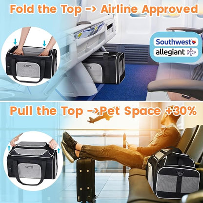 Petskd Top-Expandable Pet Carrier 19x13x9 Inches Southwest Allegiant Airlines - Image 2