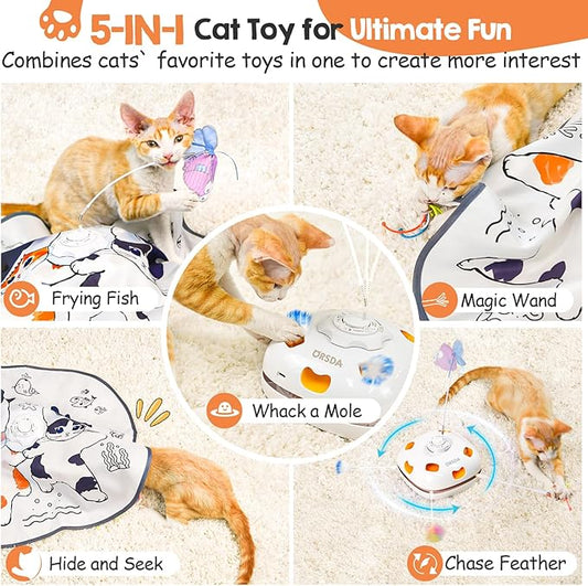 ORSDA Cat Toys for Indoor Cats, 5 in 1 Interactive Automatic Kitten Toys - Image 2
