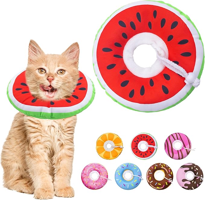 Cat Cone Collar Soft, Adjustable Cat Recovery Collars Kitten Cones to Stop by Seyezo