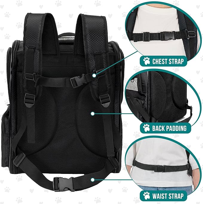 PetAmi Dog Backpack Carrier for Small Large Cat, Ventilated Pet Hiking Backpack - Image 5