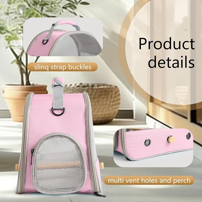 Bird Carrier, Portable Small Bird Parrot Parakeet Carrier - Image 3