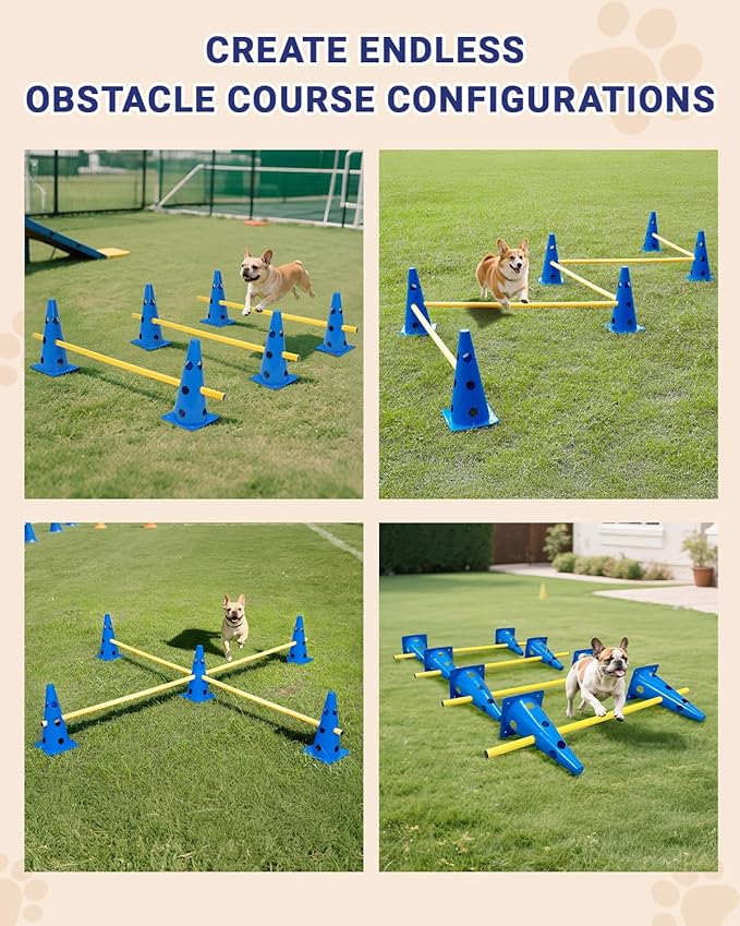 Dog Agility Course Backyard Set, Dog Agility Hurdle Cone Set - Image 6