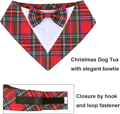 ADOGGYGO Christmas Dog Tuxedo Bandana, Adjustable Christmas Costume - Image 3