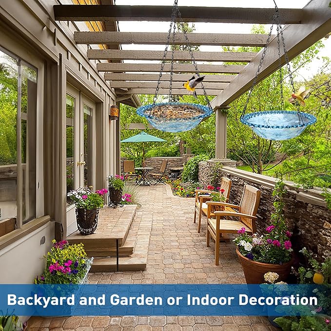 2 Pack Hanging Bird Baths, Hanging Bird Feeders - Image 7