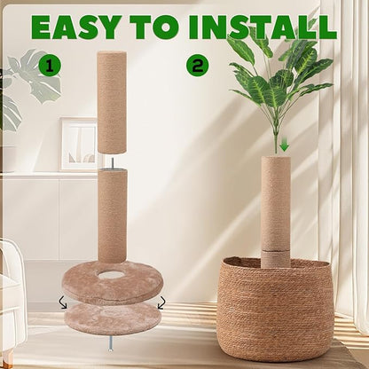 62 Inch Tall Cat Scratching Post - Image 7