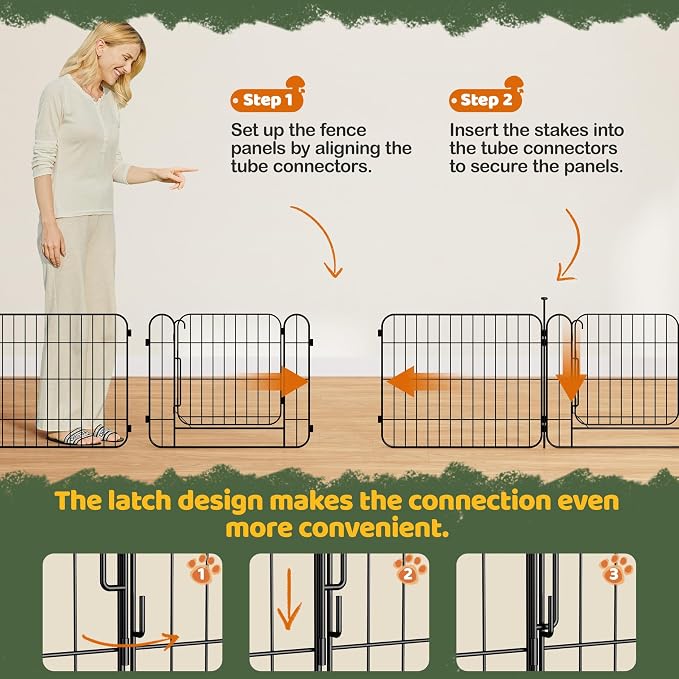 Yaheetech Expandable Dog Playpen, 8 Panel 20 inch Puppy Playpen - Image 6