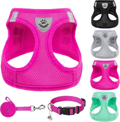 PUPTECK Adjustable Dog Harness Collar and Leash Set Step in No Pull Pet Harness by PUPTECK