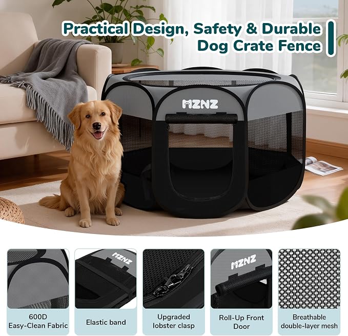 Dog Playpen, Portable Puppy Pet Crate Indoors - Image 6