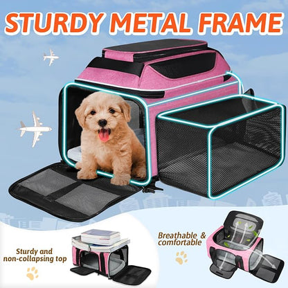 Petskd Top and Side Expandable Pet Carrier 18x11x11 Inches Delta United Airline - Image 6