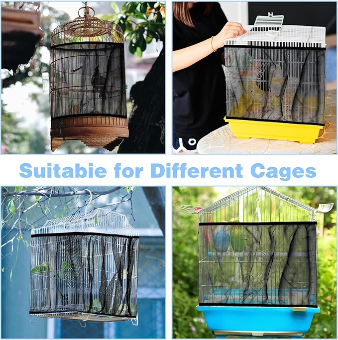 Large Bird Cage Seed Catcher 31 x 118 inches Adjustable Soft Airy Skirt Guard - Image 3