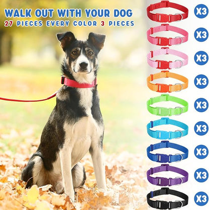 Amylove 27 Pcs Dog Collar Bulk Adjustable Nylon Puppy Collar - Image 5